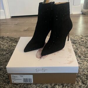 Jessica Simpson Black Studded Heeled Boots